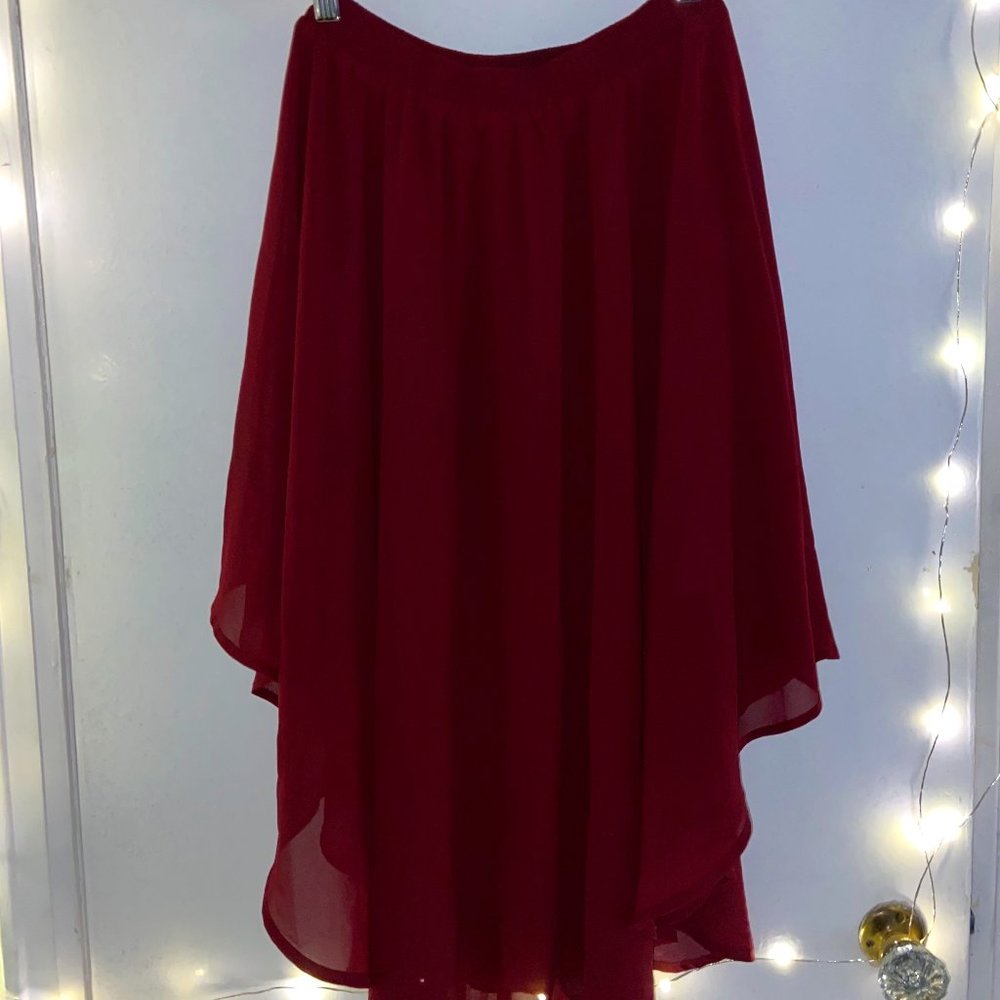 Red Flowy Skirt